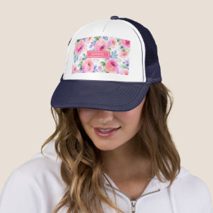 Sonnenaufgang Floral Boho benutzerdefinierter Name Truckerkappe