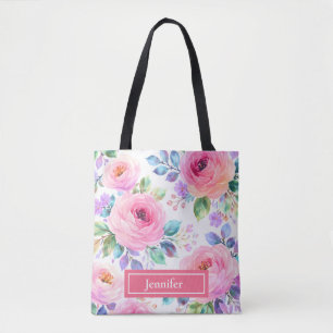 Sonnenaufgang Floral Boho Custom Name Design Tasche