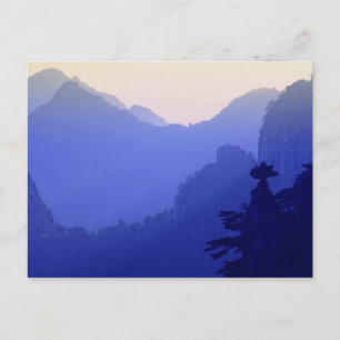 Sonnenaufgang, Gelber Berg, Huangshan, China Postkarte