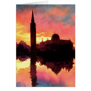 "Sonnenaufgang Giudecca" Stadtbild-Aquarell