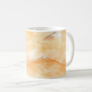 Sonnenaufgang Golden Dawn über dem Berg Fuji – Was Kaffeetasse