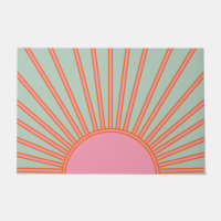 Sonnenaufgang Grün und Rosa Abstrakt Retro-Sonnens