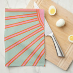 Sonnenaufgang Grün und Rosa Abstrakt Retro-Sonnens Geschirrtuch<br><div class="desc">Sun Print - Aqua / aquamarin / grün und rosa - Sonnenschein,  Moderne Abstrakt geometrische Sonnenaufgänge.</div>