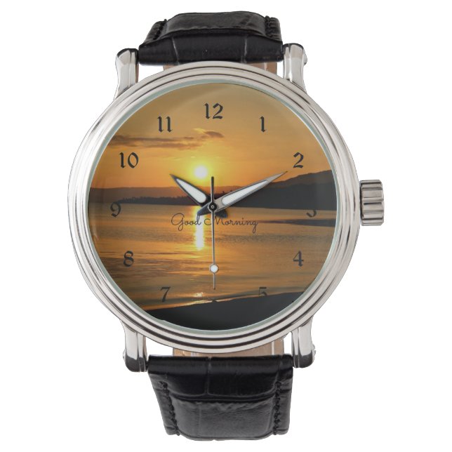 Sonnenaufgang - Guten Morgen Armbanduhr (Vorderseite)