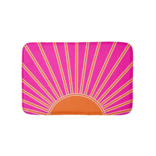 Sonnenaufgang Heiß rosa und orange Preppy Sonnens Badematte