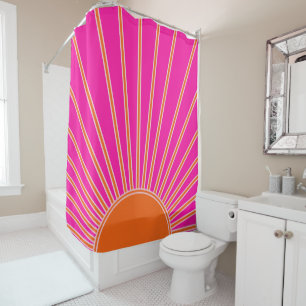 Sonnenaufgang Heiß rosa und orange Preppy Sonnens Duschvorhang
