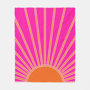 Sonnenaufgang Heiß rosa und orange Preppy Sonnens Fleecedecke