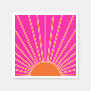 Sonnenaufgang Heiß rosa und orange Preppy Sonnens Serviette