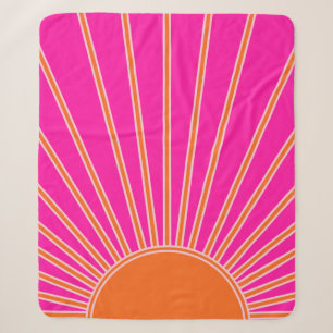 Sonnenaufgang Heiß rosa und orange Preppy Sonnens Sherpadecke