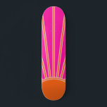 Sonnenaufgang Heiß rosa und orange Preppy Sonnensc Skateboard<br><div class="desc">Sun Print - heiß rosa und orange - Sonnenschein,  Moderner Abstrakt geometrischer Sonnenaufgang.</div>