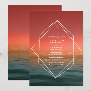 Sonnenaufgang Himmel Ocean Moon Hochzeit Einladung