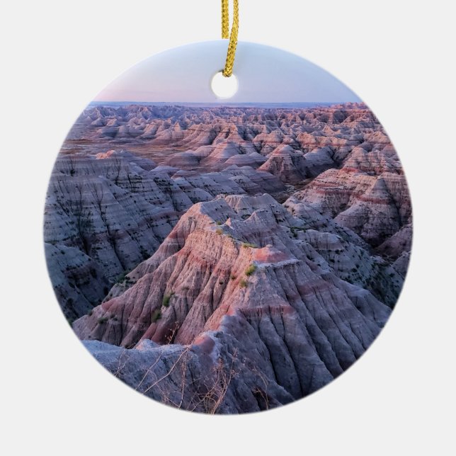 Sonnenaufgang im Badlands Nationalpark, South Dako Keramik Ornament (Vorne)