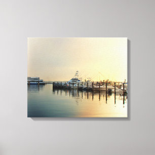 Sonnenaufgang im Hafen - Boote Leinwanddruck