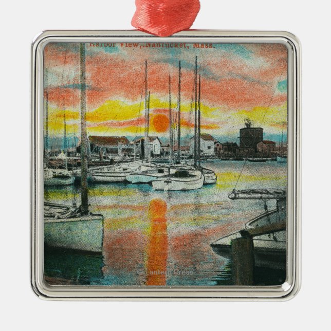 Sonnenaufgang im Hafen Ornament Aus Metall (Vorne)