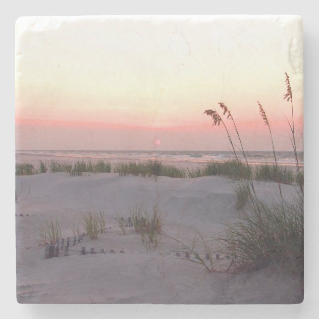 Sonnenaufgang im Juli, Wrightsville Strand Steinuntersetzer (Vorderseite)