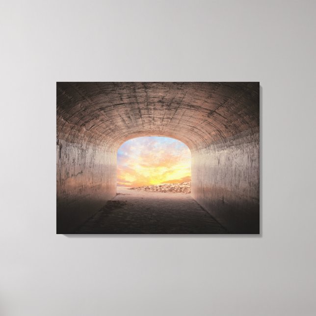 Sonnenaufgang im Tunnel Leinwanddruck (Vorderseite)