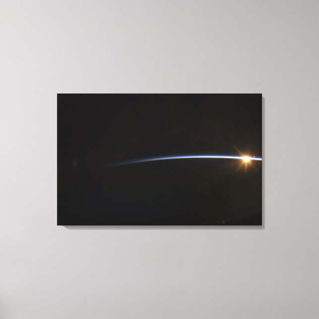 Sonnenaufgang im Weltraum Leinwanddruck (Vorderseite)