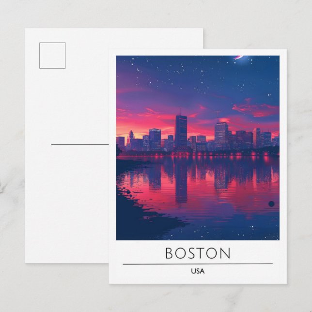 Sonnenaufgang in Boston Massachusetts USA Travel Postkarte (Vorne/Hinten)