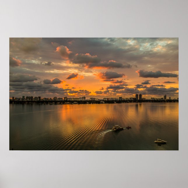 Sonnenaufgang in der Biskaya-Bucht Poster (Vorne)