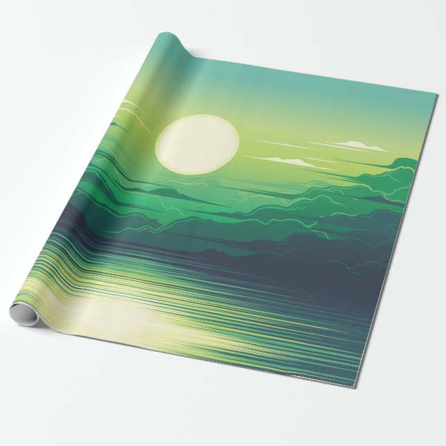 Sonnenaufgang in der Seemaschine, Kleidung, Kunst, Geschenkpapier (Ungerollt)
