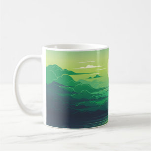 Sonnenaufgang in der Seemaschine, Kleidung, Kunst, Kaffeetasse