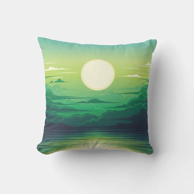 Sonnenaufgang in der Seemaschine, Kleidung, Kunst, Kissen (Vorderseite)