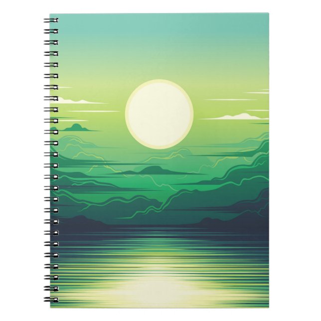 Sonnenaufgang in der Seemaschine, Kleidung, Kunst, Notizblock (Vorderseite)