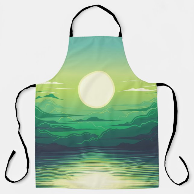 Sonnenaufgang in der Seemaschine, Kleidung, Kunst, Schürze (Vorderseite)