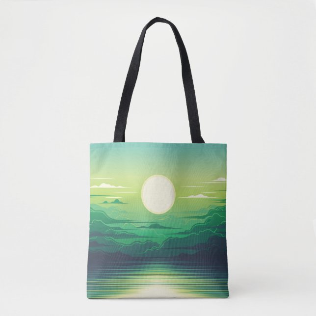 Sonnenaufgang in der Seemaschine, Kleidung, Kunst, Tasche (Vorderseite)