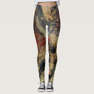 Sonnenaufgang in der Wüstenmalerei in Sandtönen Leggings