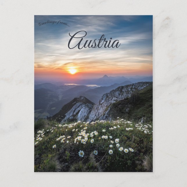 Sonnenaufgang in Ebensee Österreich Postkarte (Vorderseite)