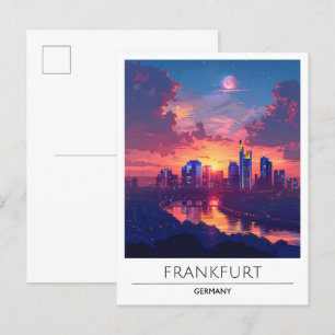 Sonnenaufgang in Frankfurt Deutschland Reisen Postkarte