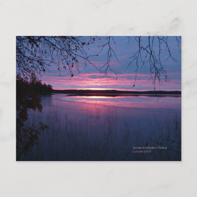 Sonnenaufgang in Lappland Postkarte (Vorderseite)