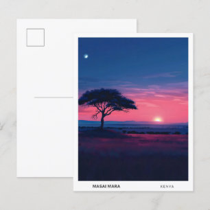 Sonnenaufgang in Masai Mara Kenia Reise Postkarte