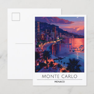 Sonnenaufgang in Monte Carlo Monaco Reise  Postkarte