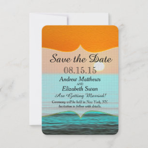 Sonnenaufgang in Orange Sky & Aquamarines Wasser Save The Date