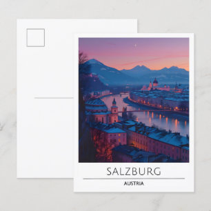 Sonnenaufgang in Salzburg Österreich Postkarte