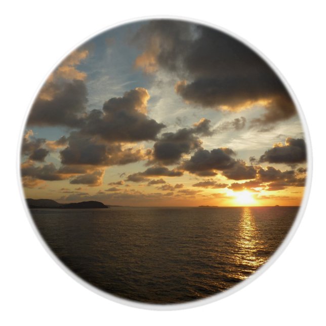 Sonnenaufgang in St. Thomas I. US-Jungfrau Keramikknauf (Vorderseite)