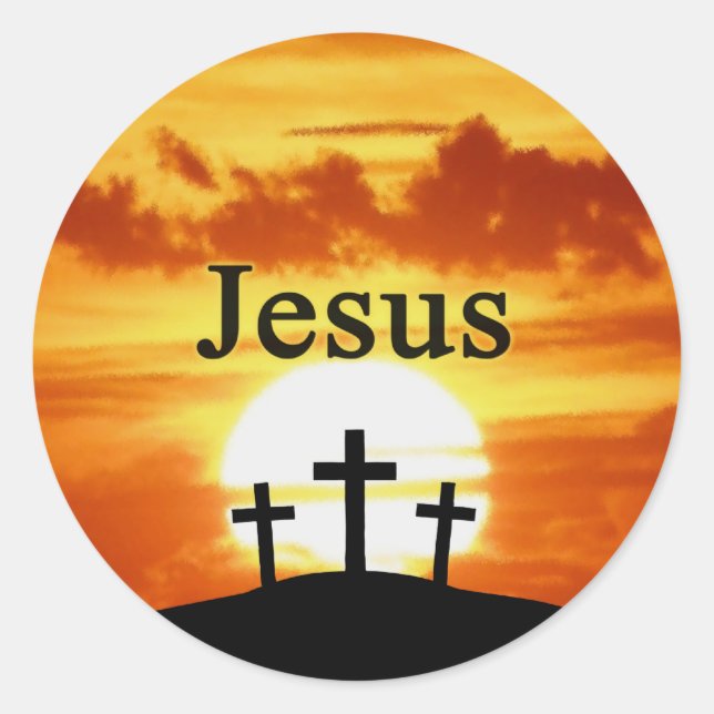 Sonnenaufgang Kalvarien Jesus Aufkleber (Vorderseite)