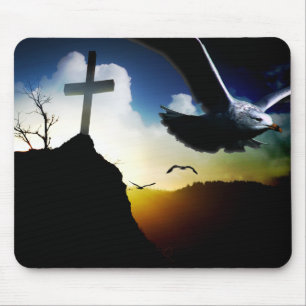 Sonnenaufgang-Kreuz Mousepad