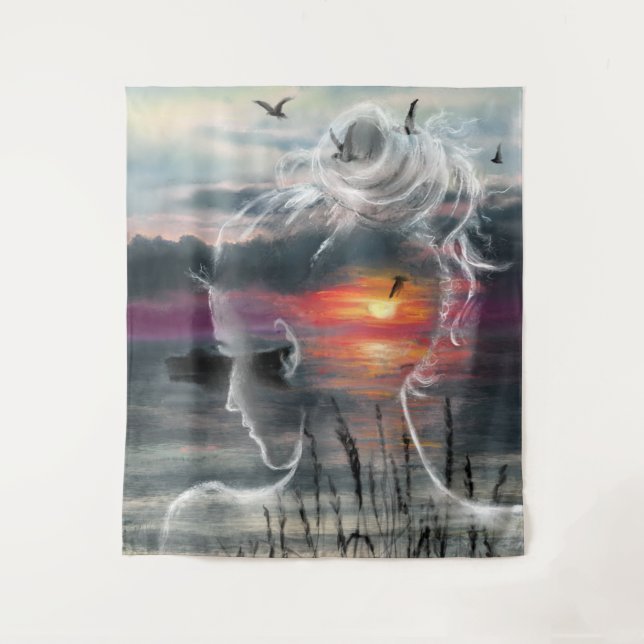 Sonnenaufgang Lady Tapestry - Natur Wandteppich (Vorderseite)