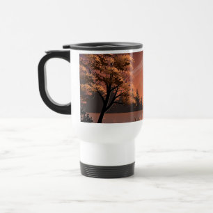 Sonnenaufgang Landschaft mit See und Deers-51207 Reisebecher