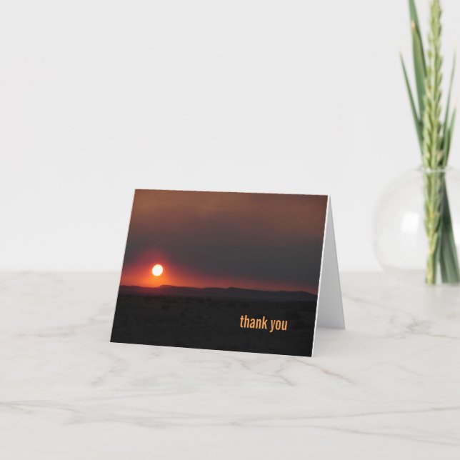 Sonnenaufgang mit weißem Feuer, NM Dankeskarte (Vorderseite)