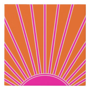 Sonnenaufgang Orange und Hot Pink Preppy Sunshine Künstlicher Leinwanddruck