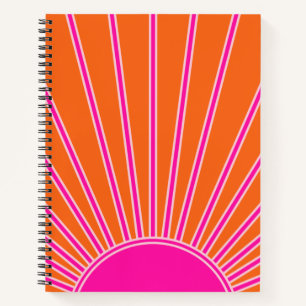 Sonnenaufgang Orange und Hot Pink Preppy Sunshine Notizbuch