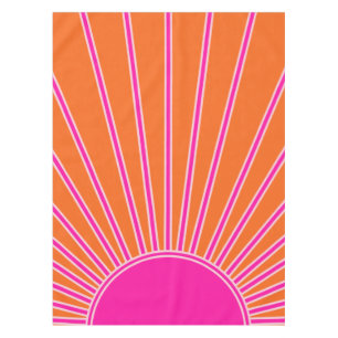 Sonnenaufgang Orange und Hot Pink Preppy Sunshine Tischdecke