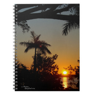 Sonnenaufgang Palm Ocean Notebook Notizblock