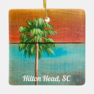 Sonnenaufgang Palmenbaum Hilton Head, SC  Keramikornament