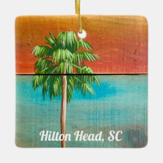 Sonnenaufgang Palmenbaum Hilton Head, SC Keramikornament
