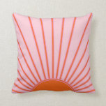 Sonnenaufgang Pastellrosa und orange Sonnenschein Kissen<br><div class="desc">Sun Print - rosa und orange - Sunshine, Moderner Abstrakt geometrischer Sonnenaufgang.</div>